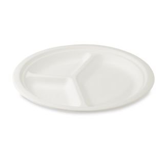 Šķīvji v/l. BIO ø 26cm 3-daļīgi 50gab cukurn.šķiedras