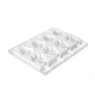 Forma silikona saldējumam 89x84 h-24mm 8x98ml + 50 kociņi ĶEPA