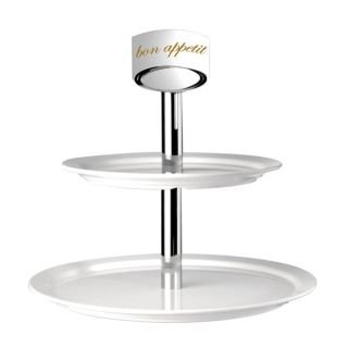 Kūku paliktnis 2-stāvīgs ø 31/41cm, h-35cm, melamīna, balts