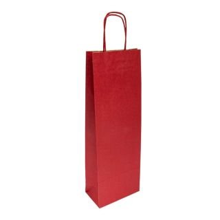 Maisiņš papīra vīna pudelei 14x8x40cm bordo
