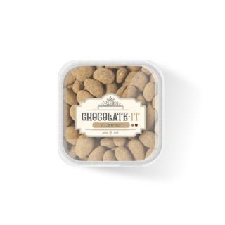 Mandeles karamelizētas tum&scaron;ajā un piena &scaron;okolādē ar kafiju 2% 350g CHOCOLATE IT