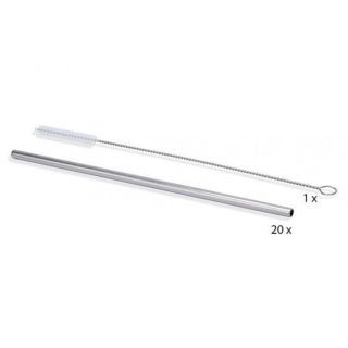 Stainless steel straw 20pcs 21.4cm and a brush