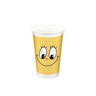 Glāzes v/l.papīra 200ml 10gab Smiling face
