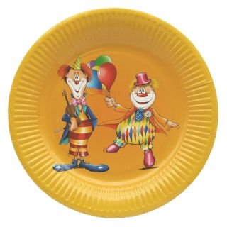 Disposable paper plates ø23cm 10 pcs CLOWN