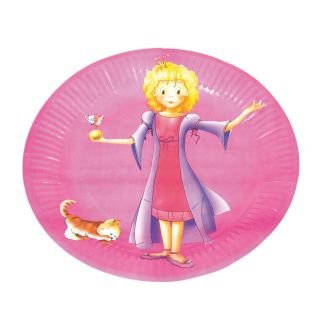 Disposable paper plates ø23cm 10 pcs PRINCESS pink