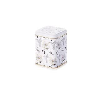 Tin "Senta", 100 g square, slip lid, embossed 9,8 x 6,5 x 6,5 cm
