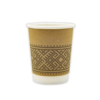 Glāzes v/l. papīra 200-250ml ORNAMENT ar dubulto sienu (vāki 80mm) 25gab.