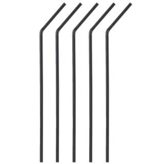Flexible paper straws ø6mm h-24cm 100 pcs black
