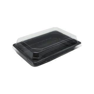 Kārbas ar vāku suši v/l. PET 18.5x13 h-5cm 50gb melnas