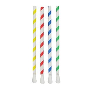 Paper straw-spoons ø8mm h-20cm 125 pcs multicolored