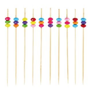 Decorative bamboo picks 9cm 100 pcs colorful GLOBE