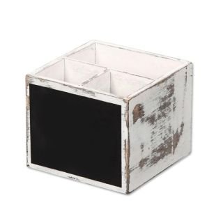 Trauks galda piederumiem 12x12x10cm papeles koka balts