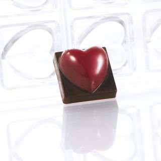 Šokolādes forma polikarbonāta 30x30 h-17.5mm 24x11g BEAT HEART VN