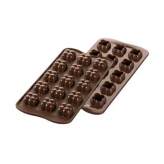 Forma silikona šokolādei 22x22 h-20mm 15x8ml CHOCO GAME