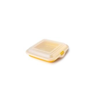 Trauks produktiem/sviestmaizēm 14.5x14.5 h-3.6cm dzeltens