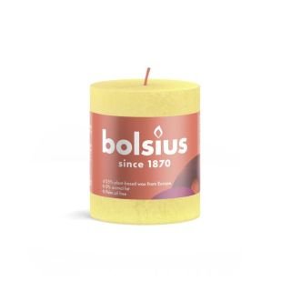 Svece cilindrs rustic h-8cm ø6.8cm dzeltena