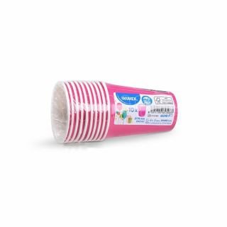 Glāzes v/l.papīra 240ml 10gab fuksiju rozā