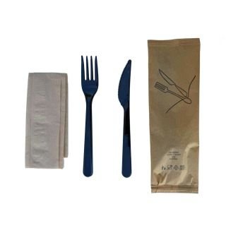 Galda pied. komplekts (dakša,nazis,salvete) PS melns 18cm 50gab GASTROFUL