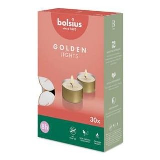 Tējas sveces zelta trauciņos 8h 30gab