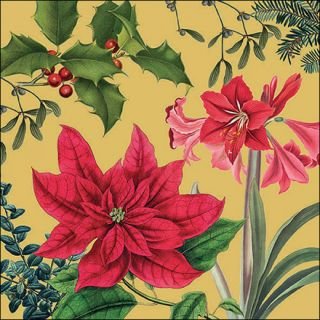 Salvetes 33cm 3-k. 20gb CHRISTMAS PLANTS GOLD