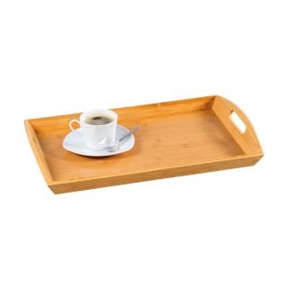 Paplāte ar rokturiem 48x31x5.5cm bambusa brūns