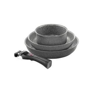 Pannu ø24 un 28cm un mērču katla 16cm kompl. ar noņemamu rokturi