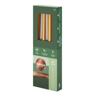 Sveces konusveida h-24.5cm ø2.4cm 4gab Golden Orange
