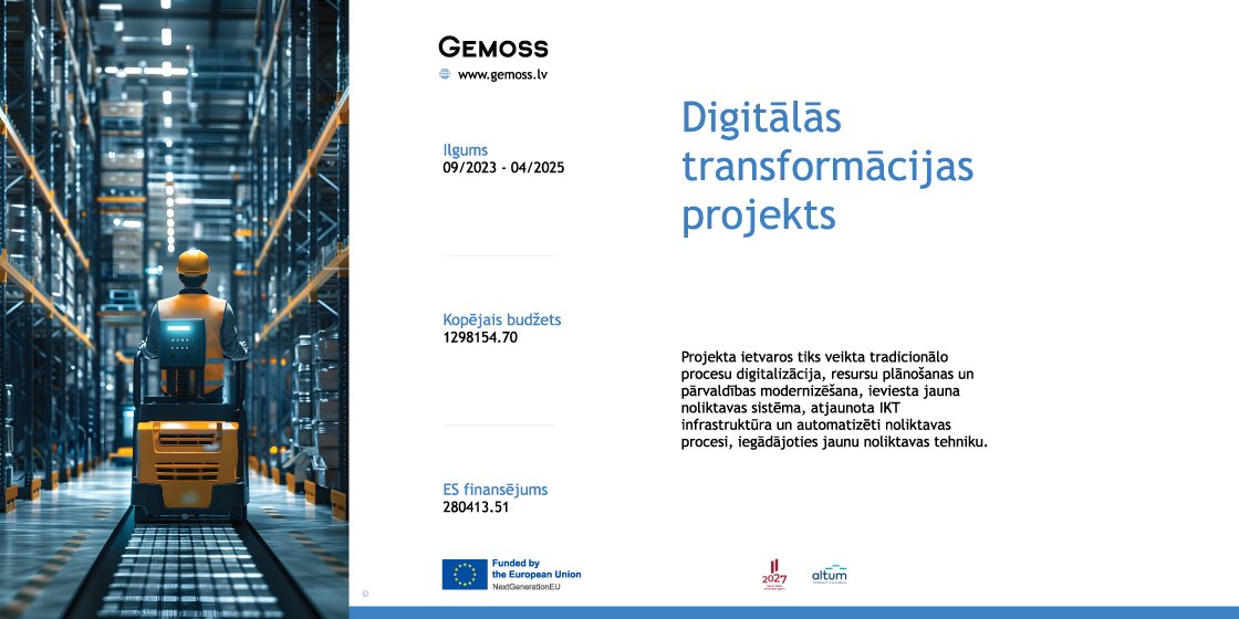 Gemoss noslēdz digitālās transformācijas projektu