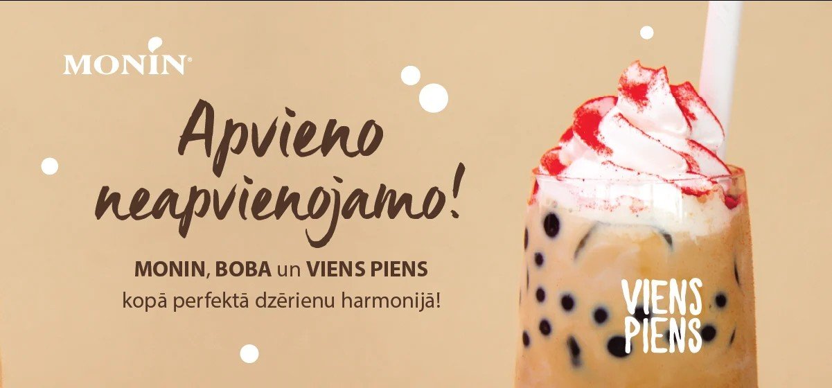 monin ledus kafija ar boba pērlēm