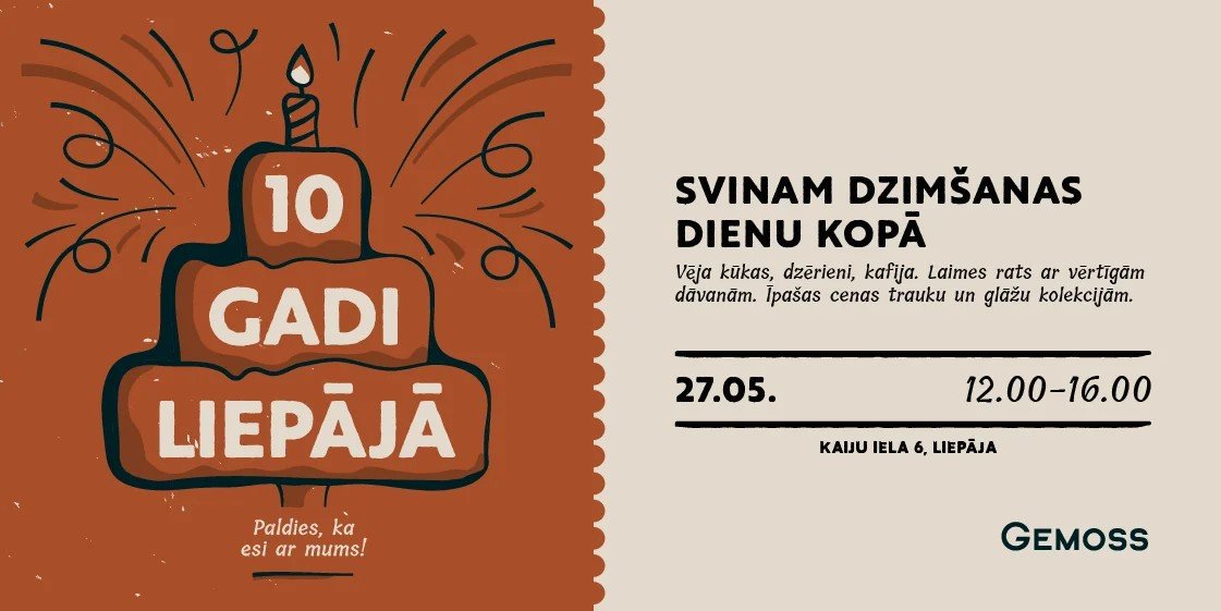 Ielūdzam uz 10 gadu dzimšanas dienas svinībām Liepājā!